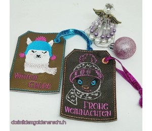 ITH Geschenkanhänger Weihnachten 2 Varianten - mit Satin oder Trippel Rahmen